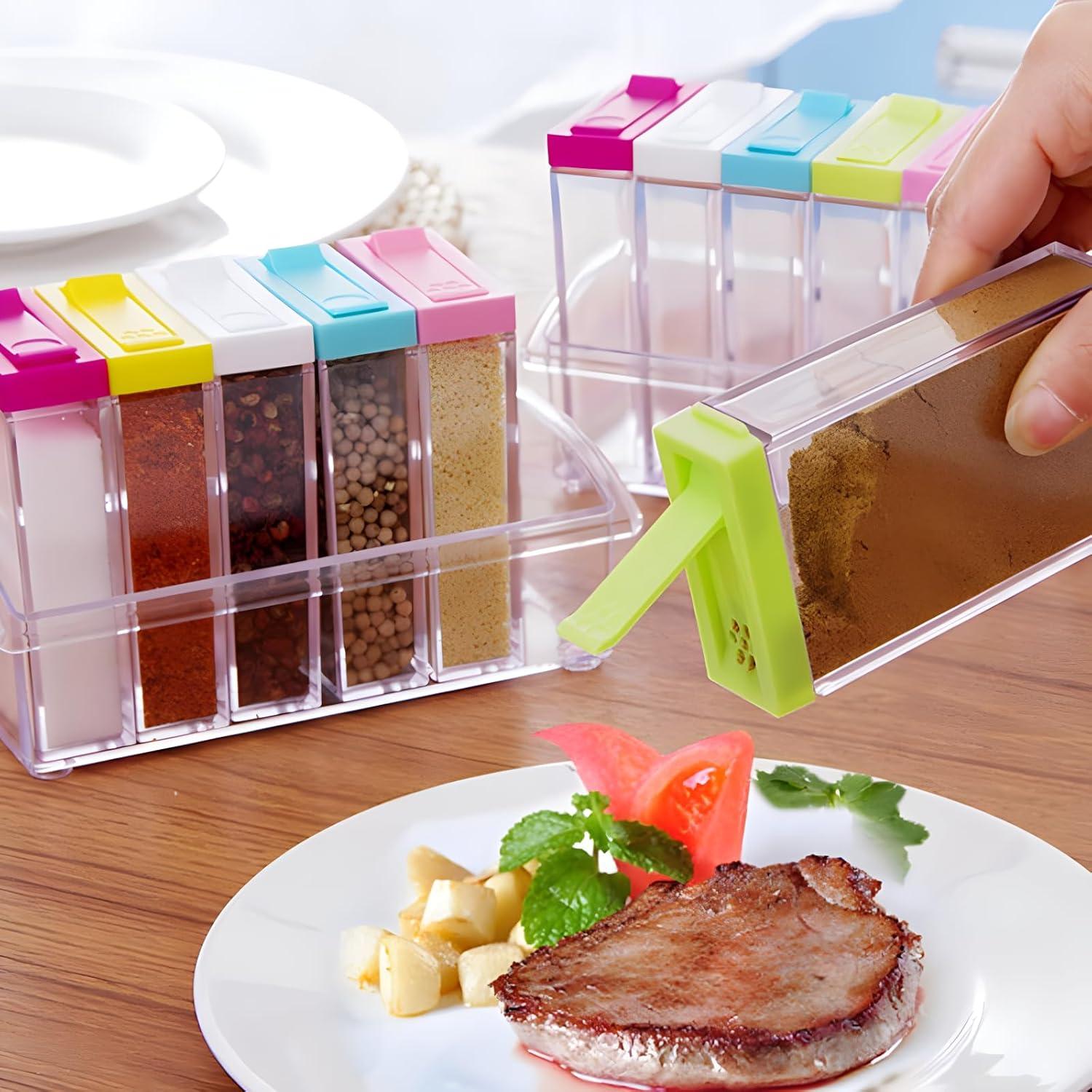 Set de 12 Tarros de Especias Anberky con Bandeja y Tapa