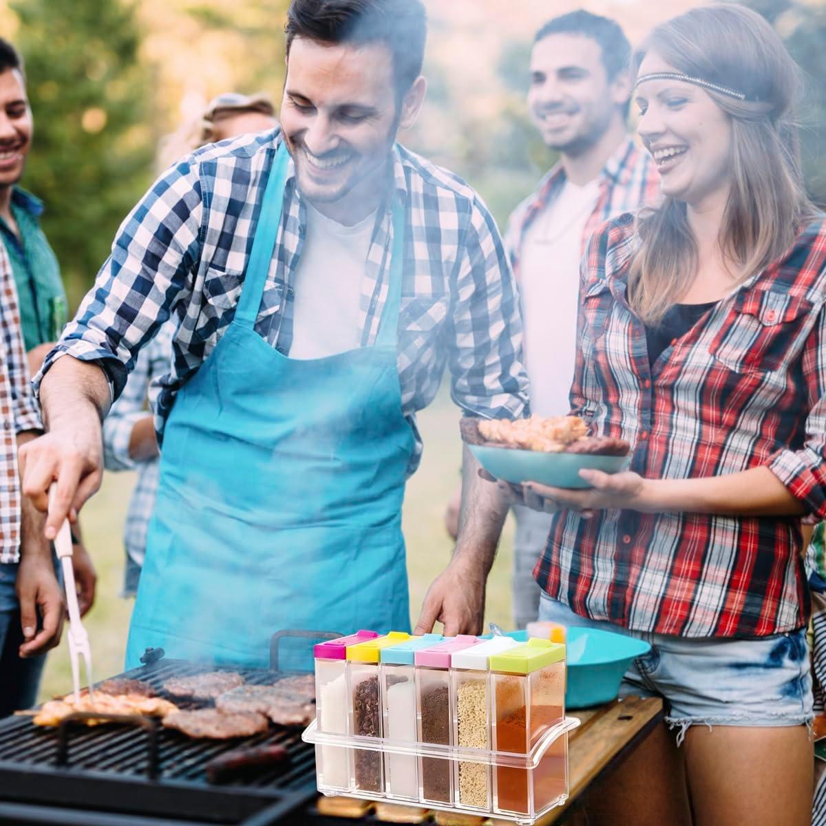 Set de 12 Tarros de Especias Anberky con Bandeja y Tapa