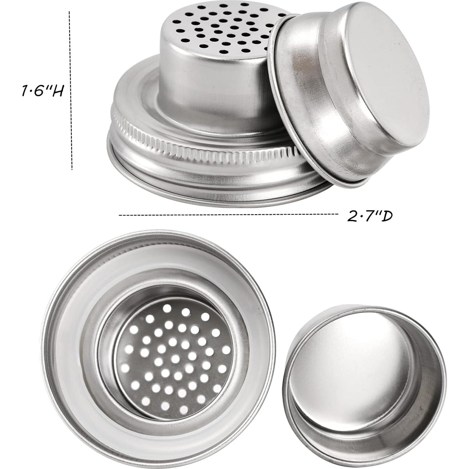Lyellfe 8 Tapas de Acero Inoxidable para Frascos Mason