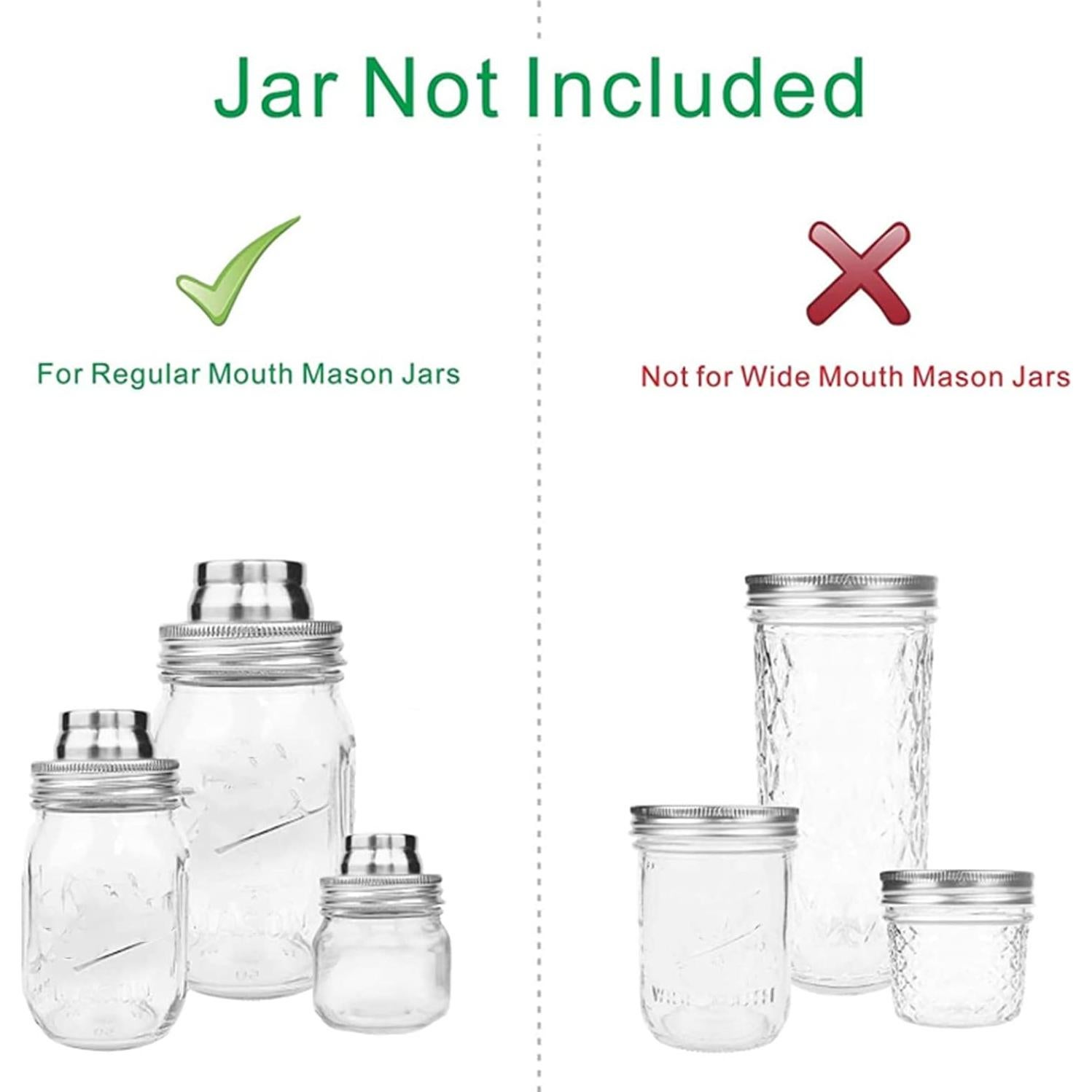 Lyellfe 8 Tapas de Acero Inoxidable para Frascos Mason