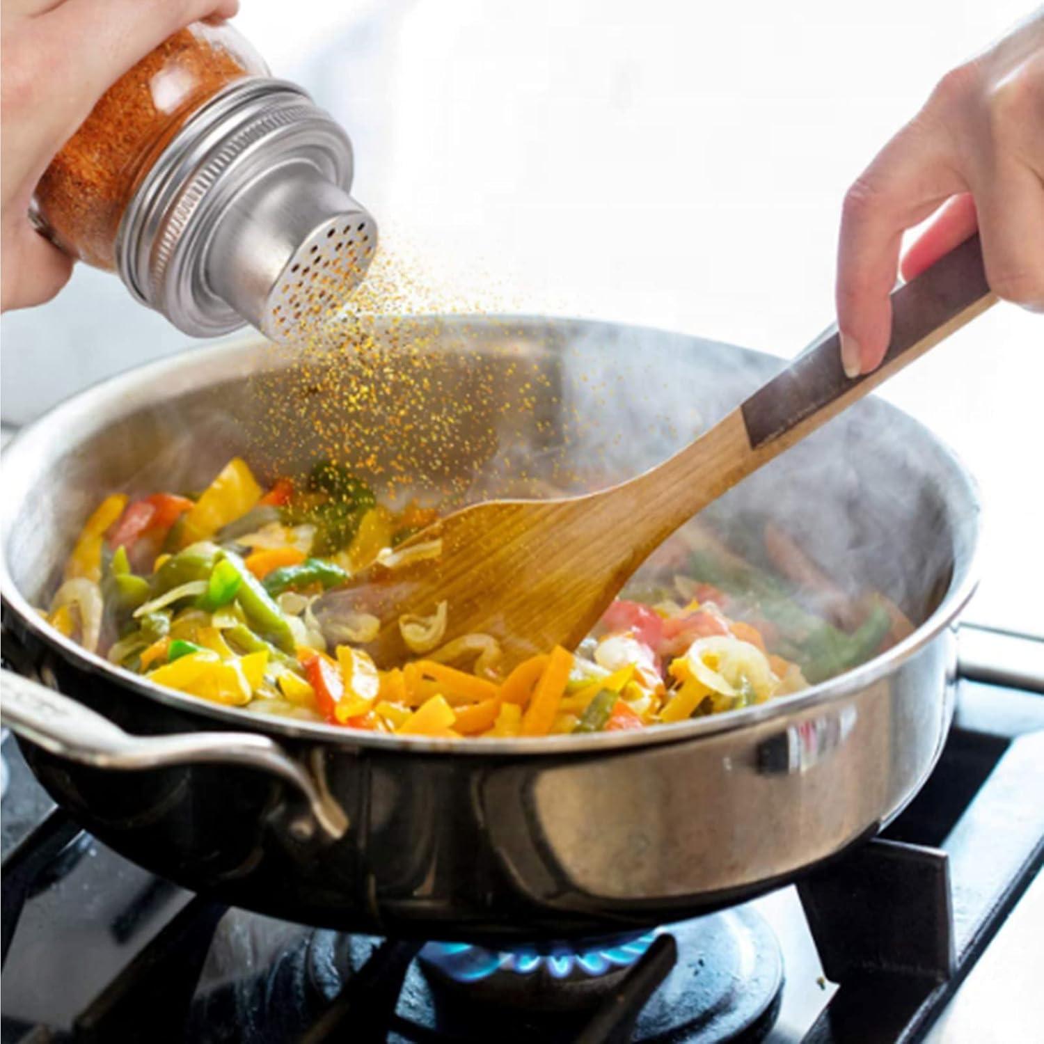 Lyellfe 8 Tapas de Acero Inoxidable para Frascos Mason