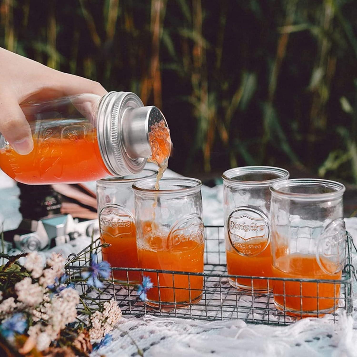 Lyellfe 8 Tapas de Acero Inoxidable para Frascos Mason