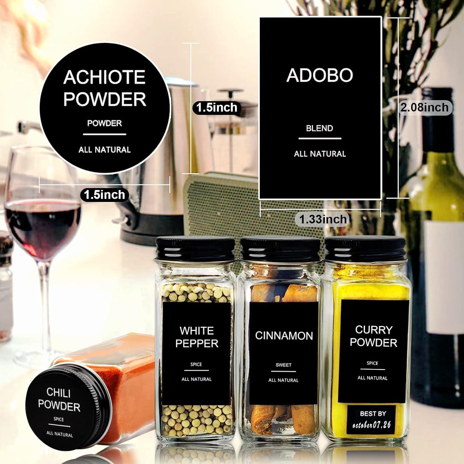 Juego de 24 Tarros de Especias de Vidrio GPOVVIMX 118ml