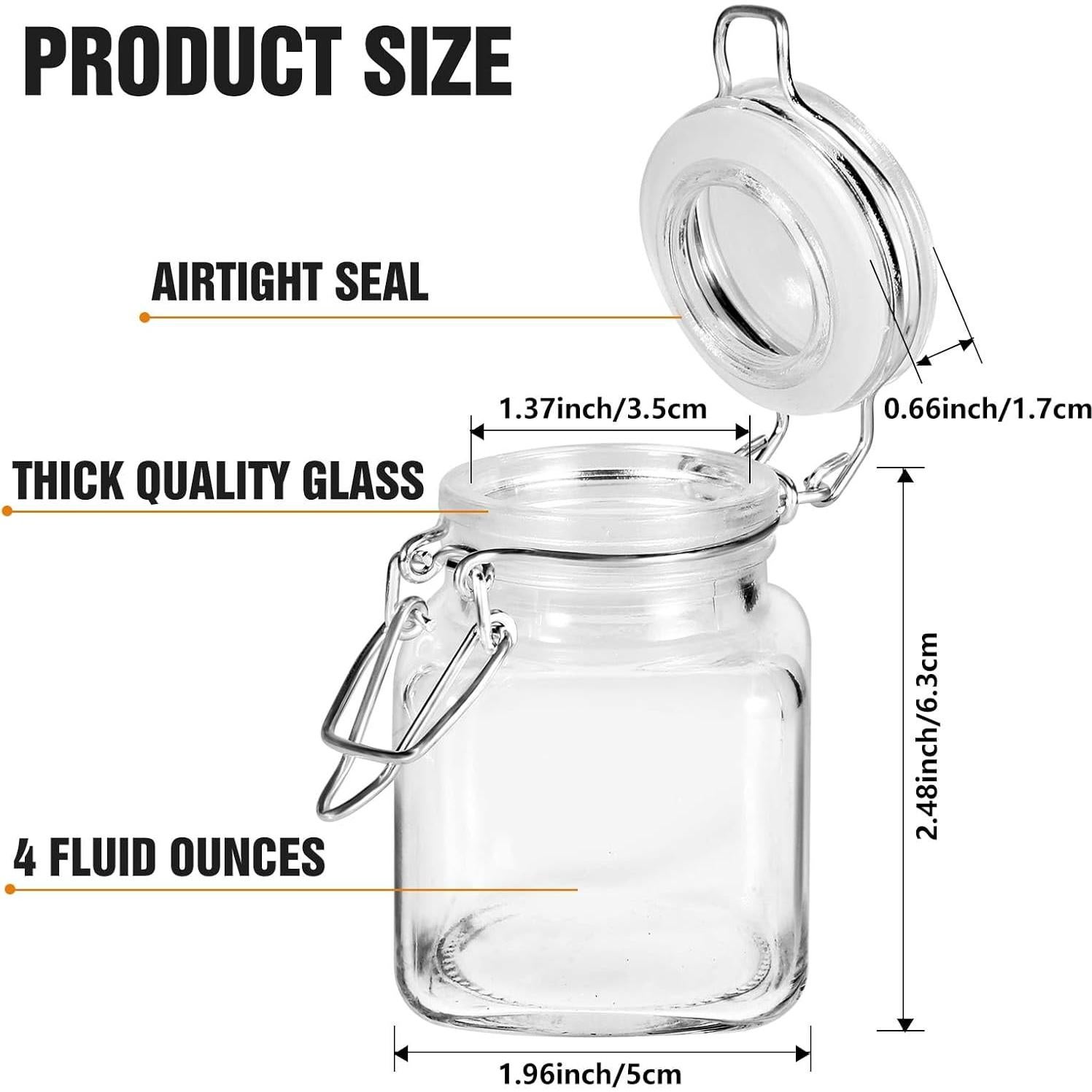 Tarros de Especias de Vidrio 118ml - Set de 12 con Tapa Hermética