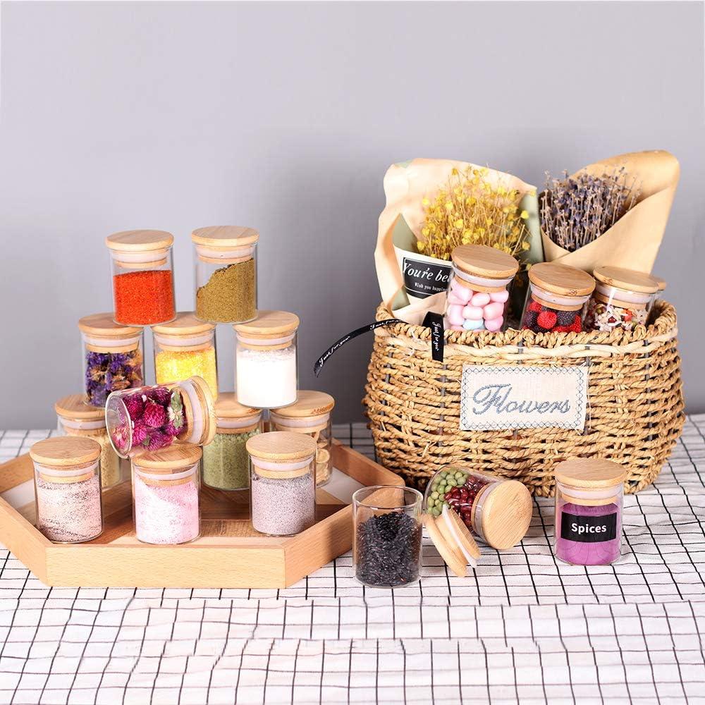 Juego de 20 Tarros de Especias Tzerotone 74.8ml Vidrio y Bambú