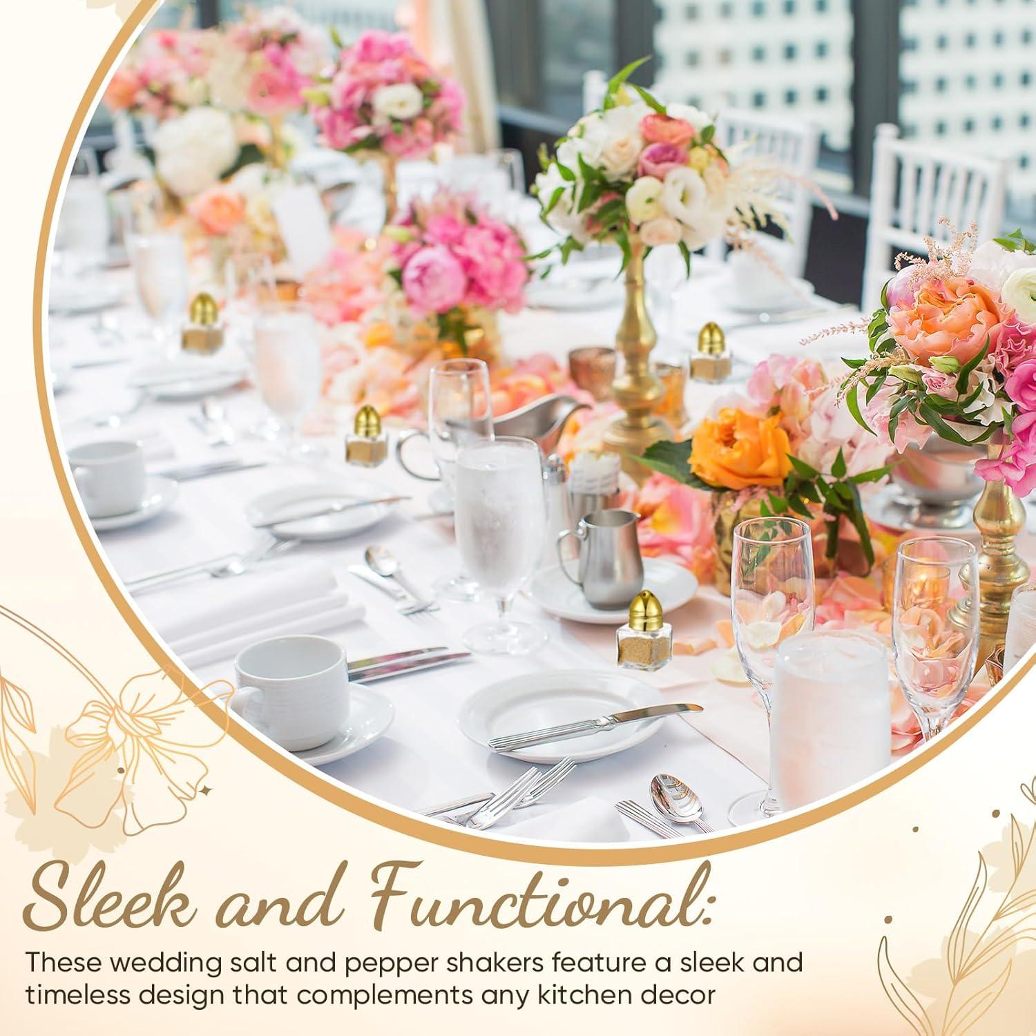 Maxcheck 50 Mini Saleros y Pimenteros de Vidrio 14.2 g Dorado