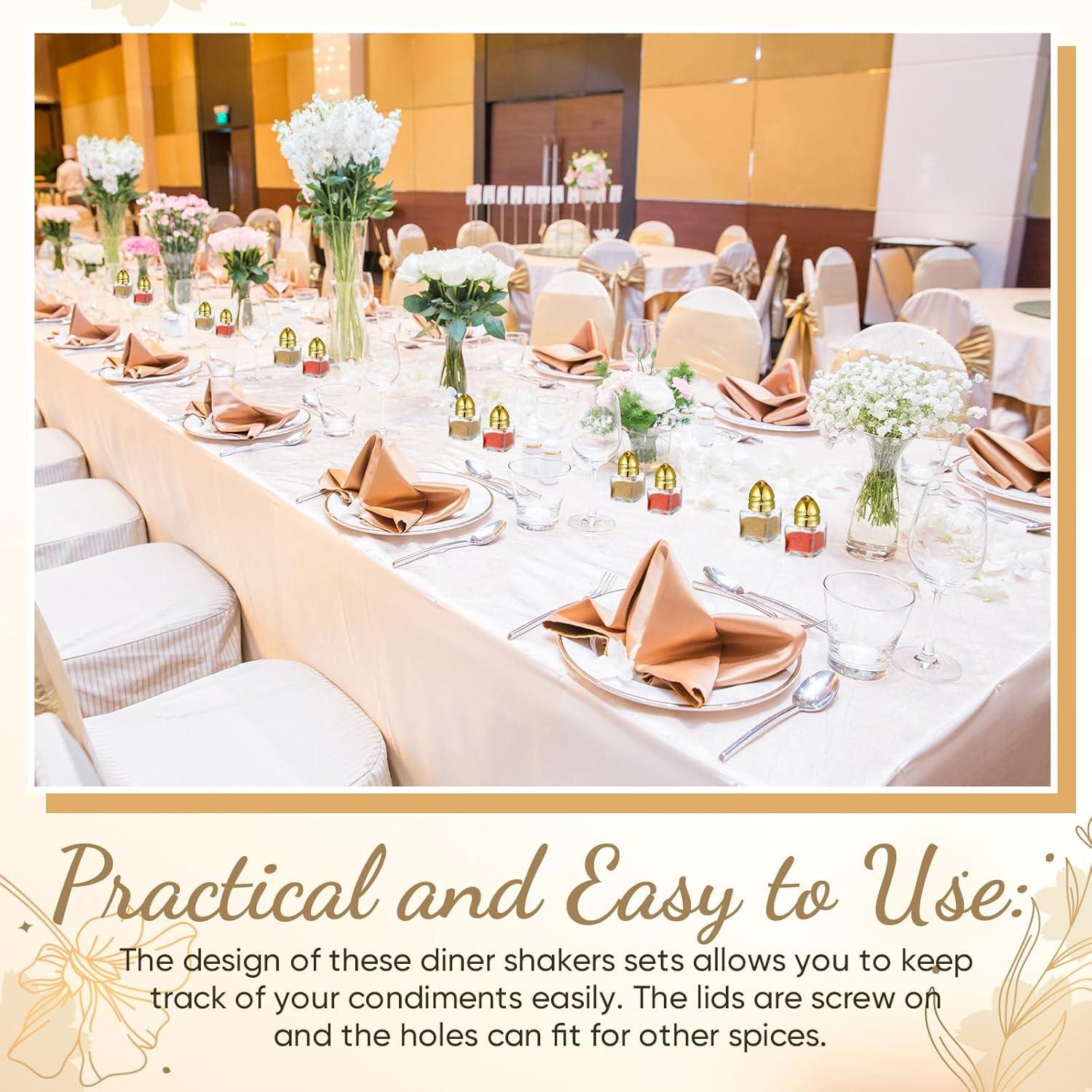 Maxcheck 50 Mini Saleros y Pimenteros de Vidrio 14.2 g Dorado