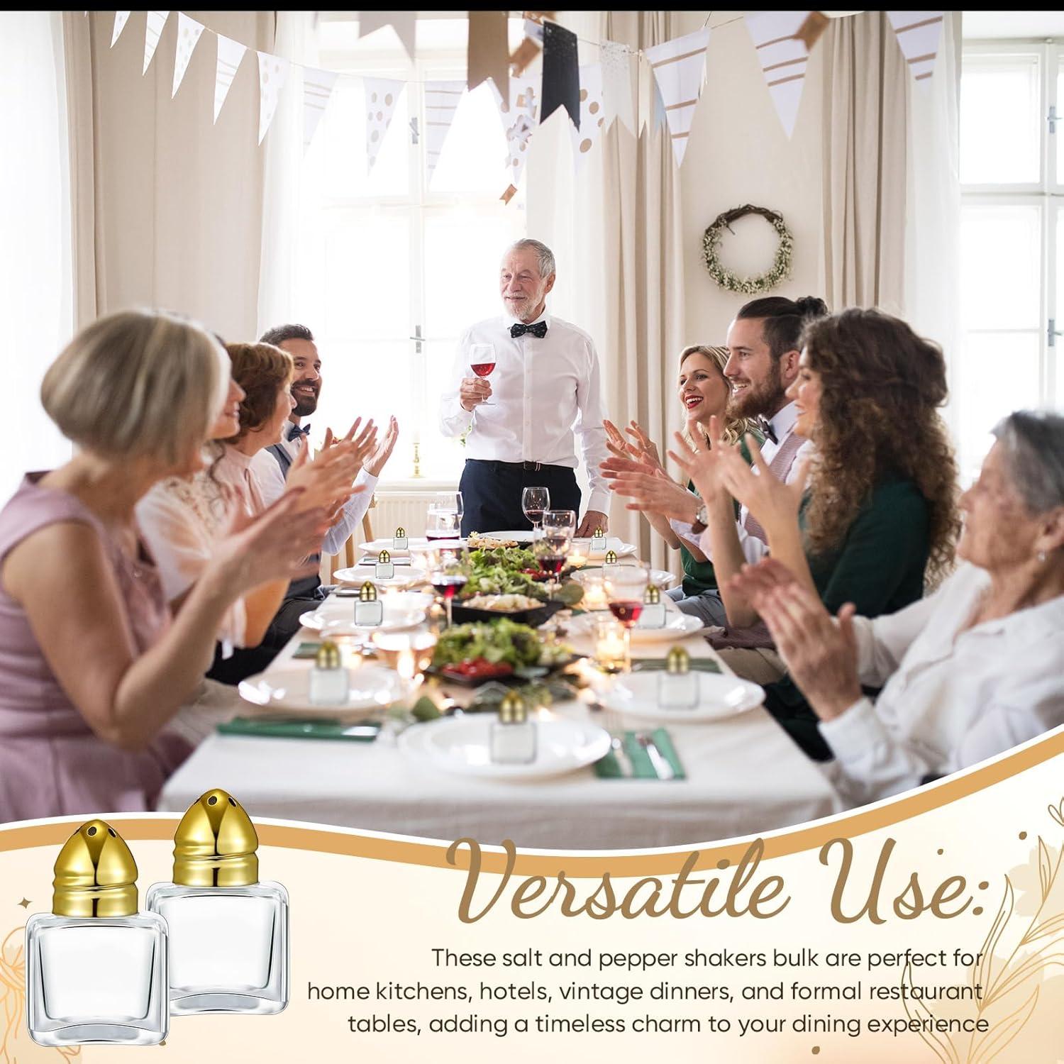 Maxcheck 50 Mini Saleros y Pimenteros de Vidrio 14.2 g Dorado