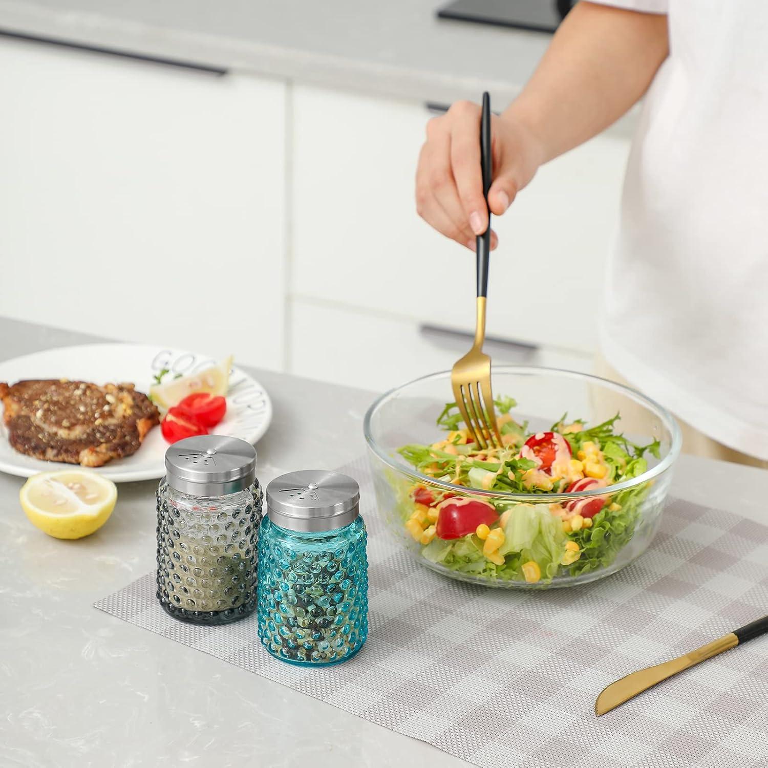 Conjunto de Sal y Pimienta Everest de Vidrio 118 ml con Tapa de Acero