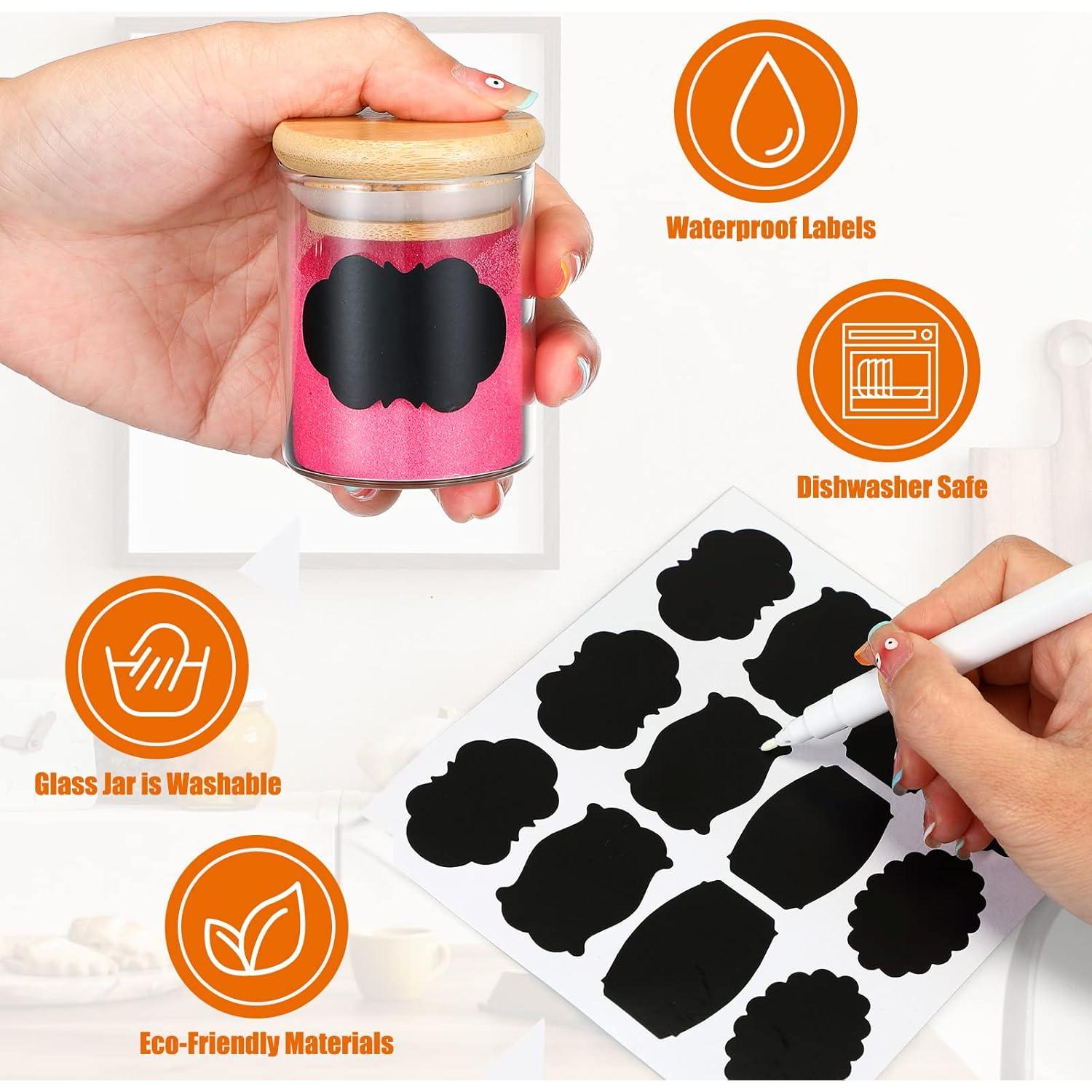 Tarros de Especias de Vidrio Roshtia 12 Pcs con Tapas de Bambú