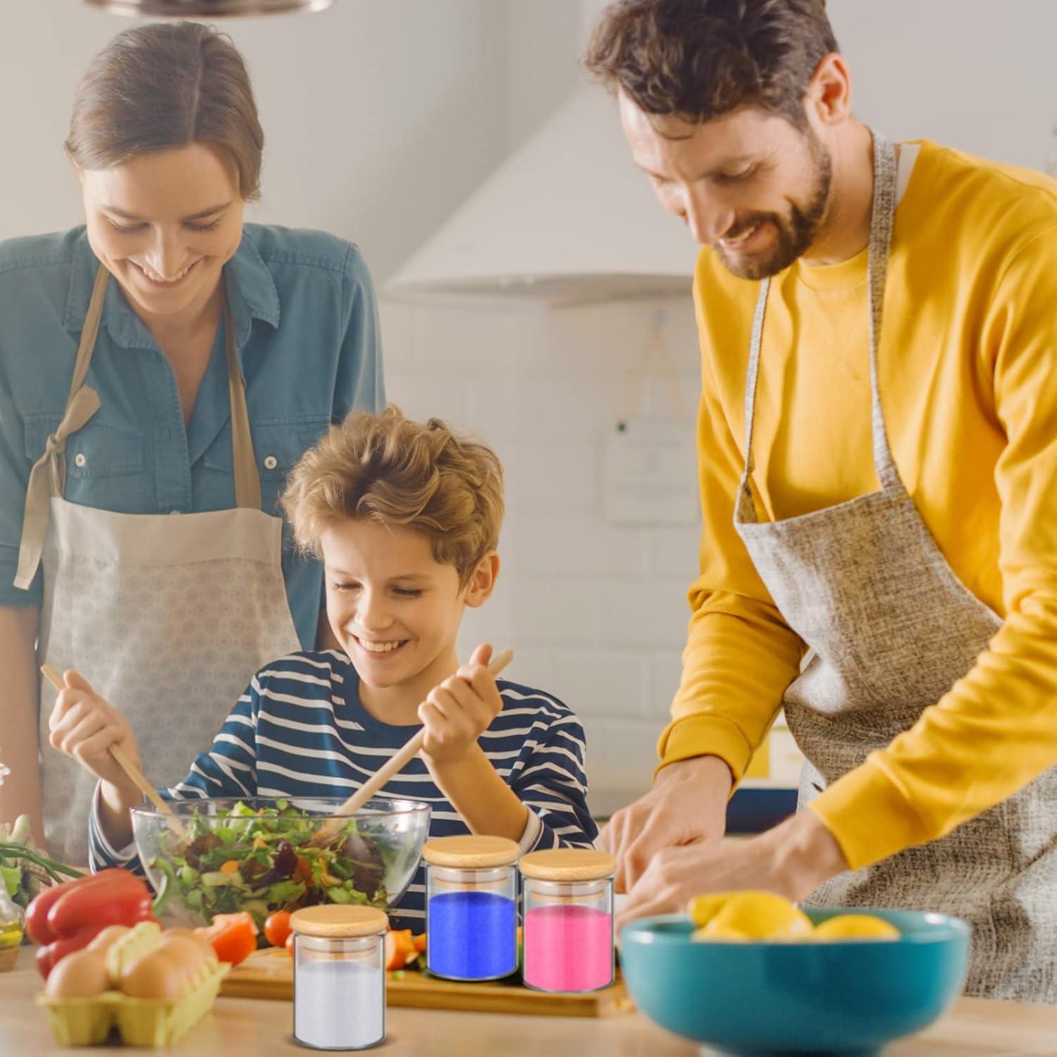 Tarros de Especias de Vidrio Roshtia 12 Pcs con Tapas de Bambú