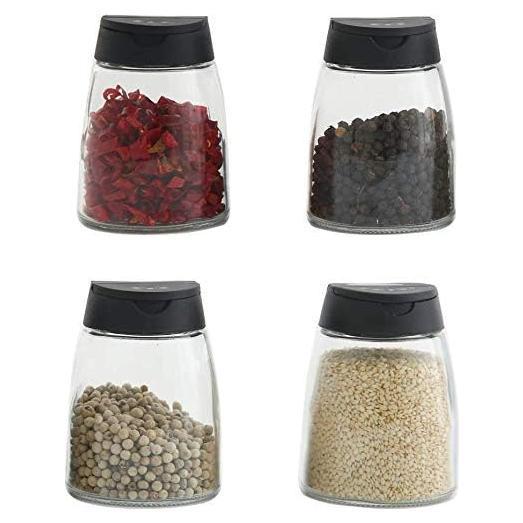 Tarros de Especias de Vidrio Celiseaya 150ml Doble Tapa 4PCS