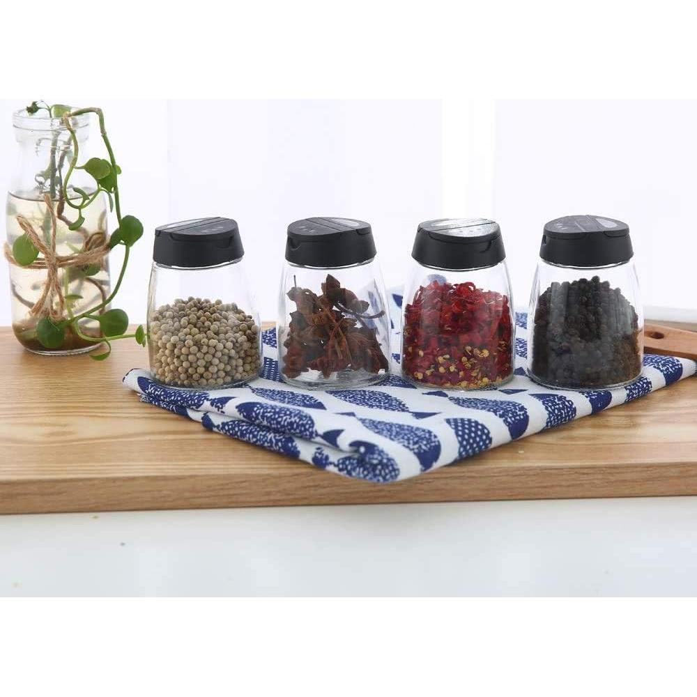 Tarros de Especias de Vidrio Celiseaya 150ml Doble Tapa 4PCS