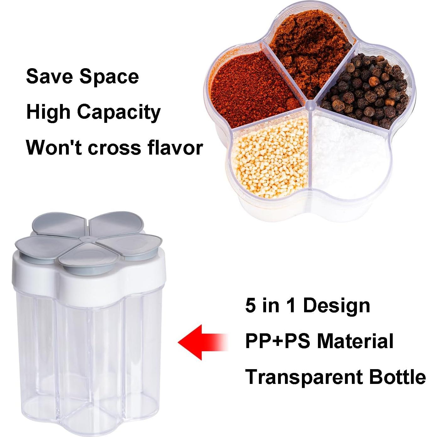 Contenedor de Especias 5 en 1 Miayon Gris para Cocina