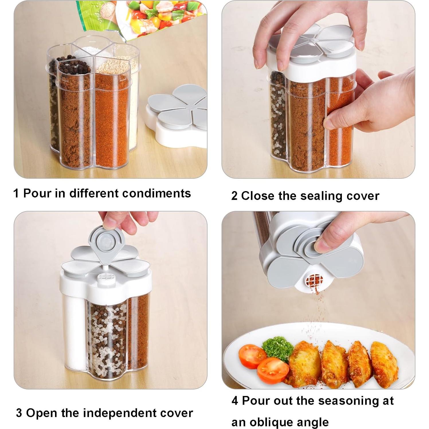 Contenedor de Especias 5 en 1 Miayon Gris para Cocina