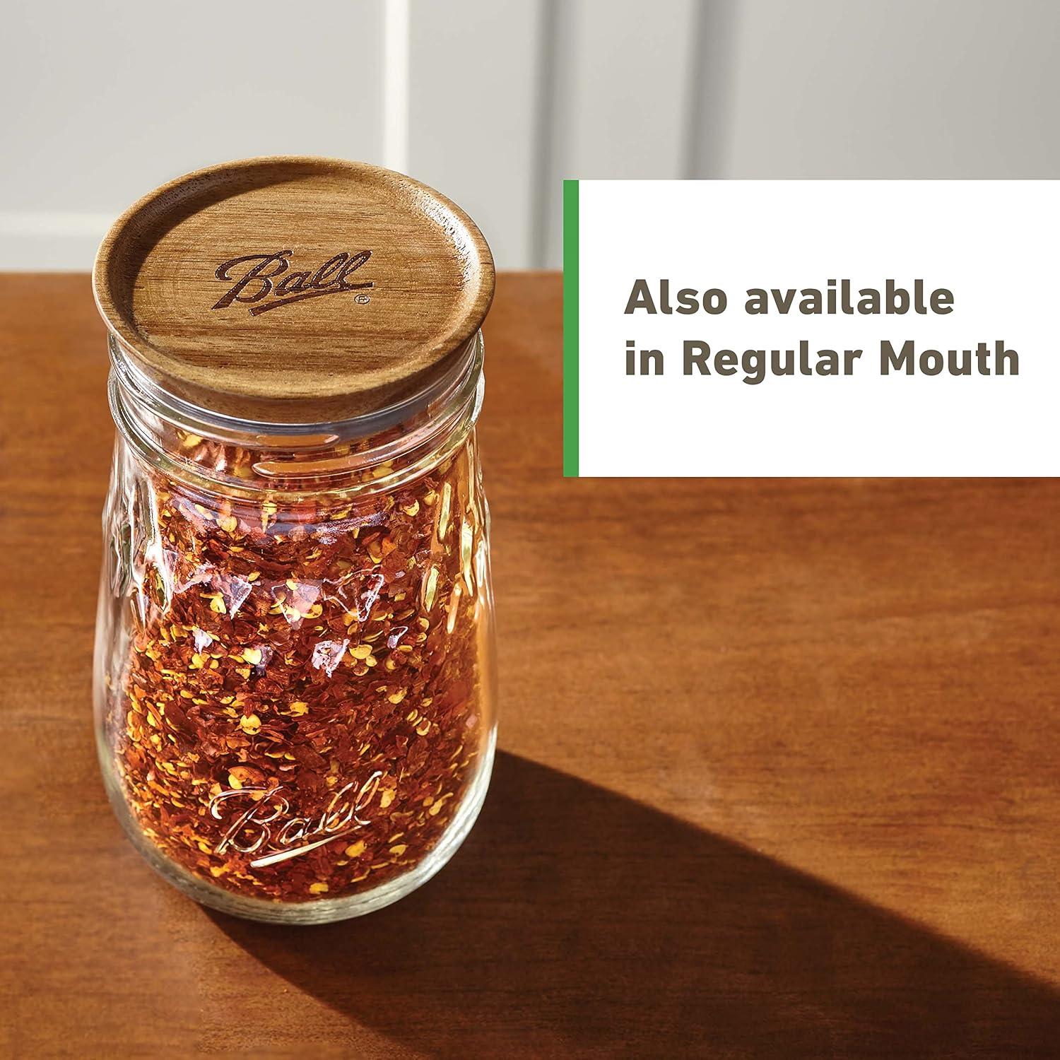 Tapa de Tarro Ball Boca Ancha - 5 Piezas Madera Acacia