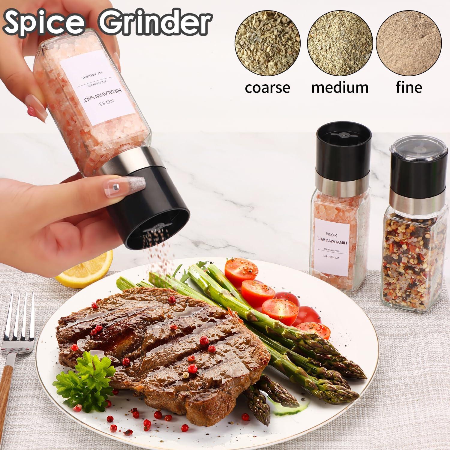 Set de Tarros de Especias de Vidrio Forhaodejia - 24 Pcs con Tapas de Bambú