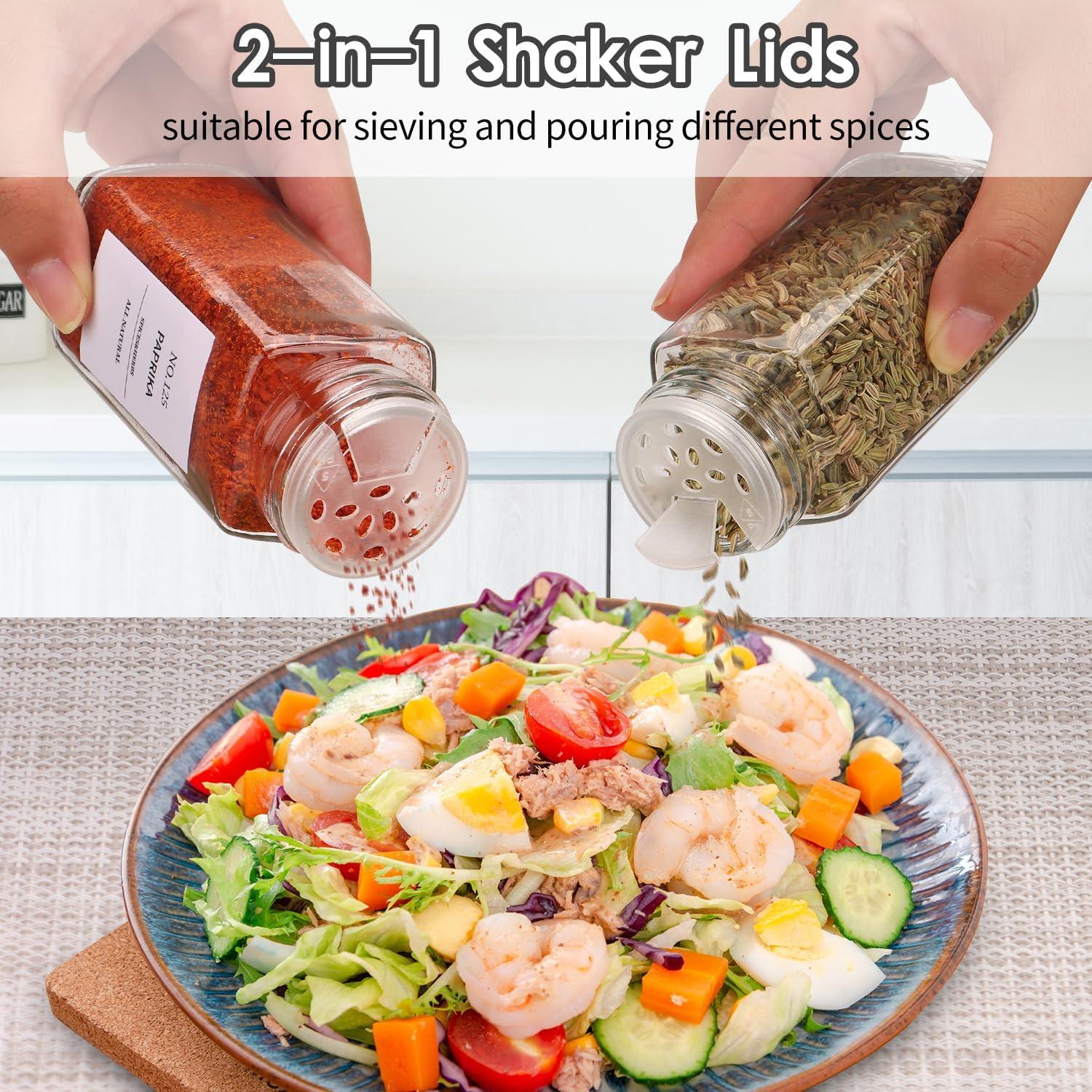 Set de Tarros de Especias de Vidrio Forhaodejia - 24 Pcs con Tapas de Bambú