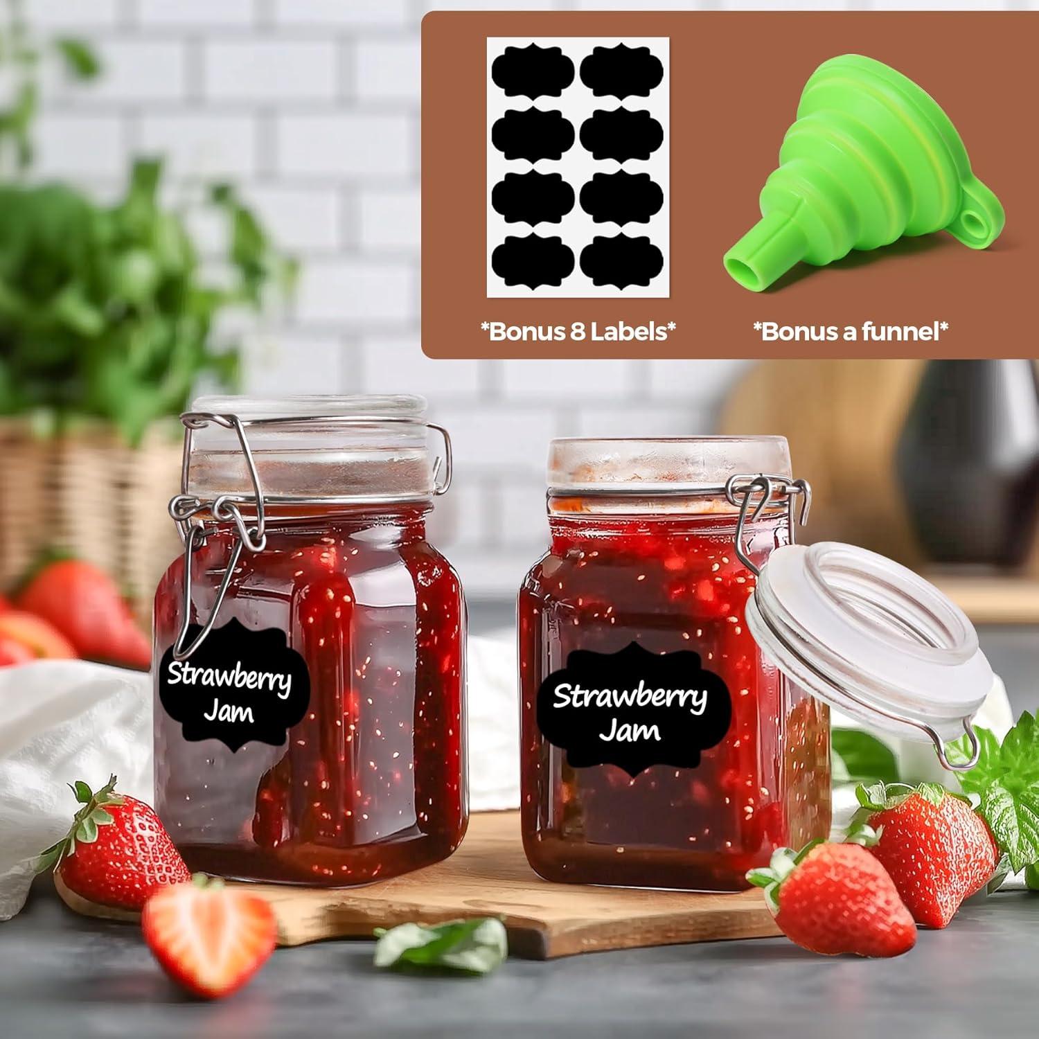 Conjunto de 12 tarros de vidrio herméticos ComSaf 240 ml