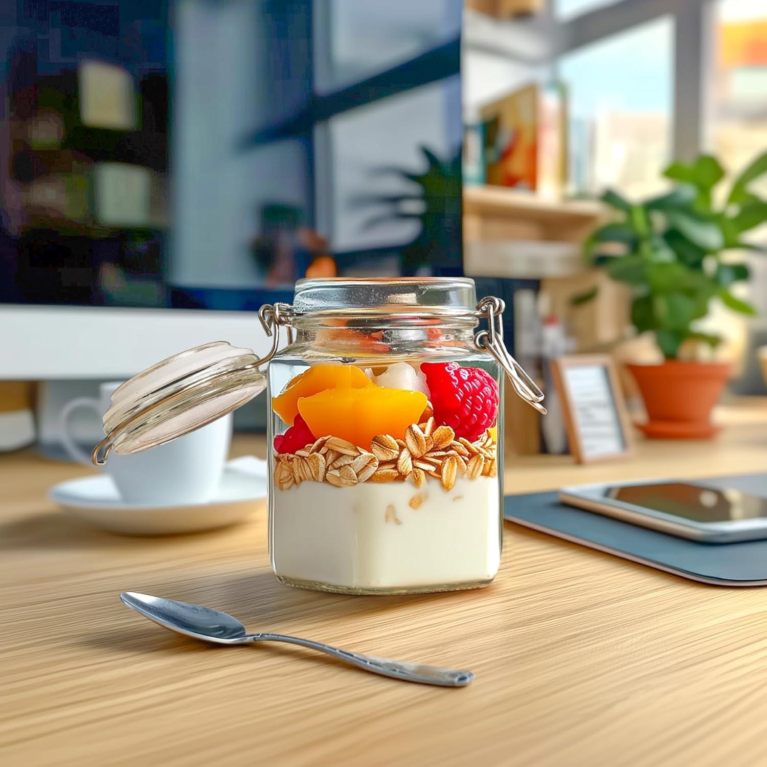 Conjunto de 12 tarros de vidrio herméticos ComSaf 240 ml