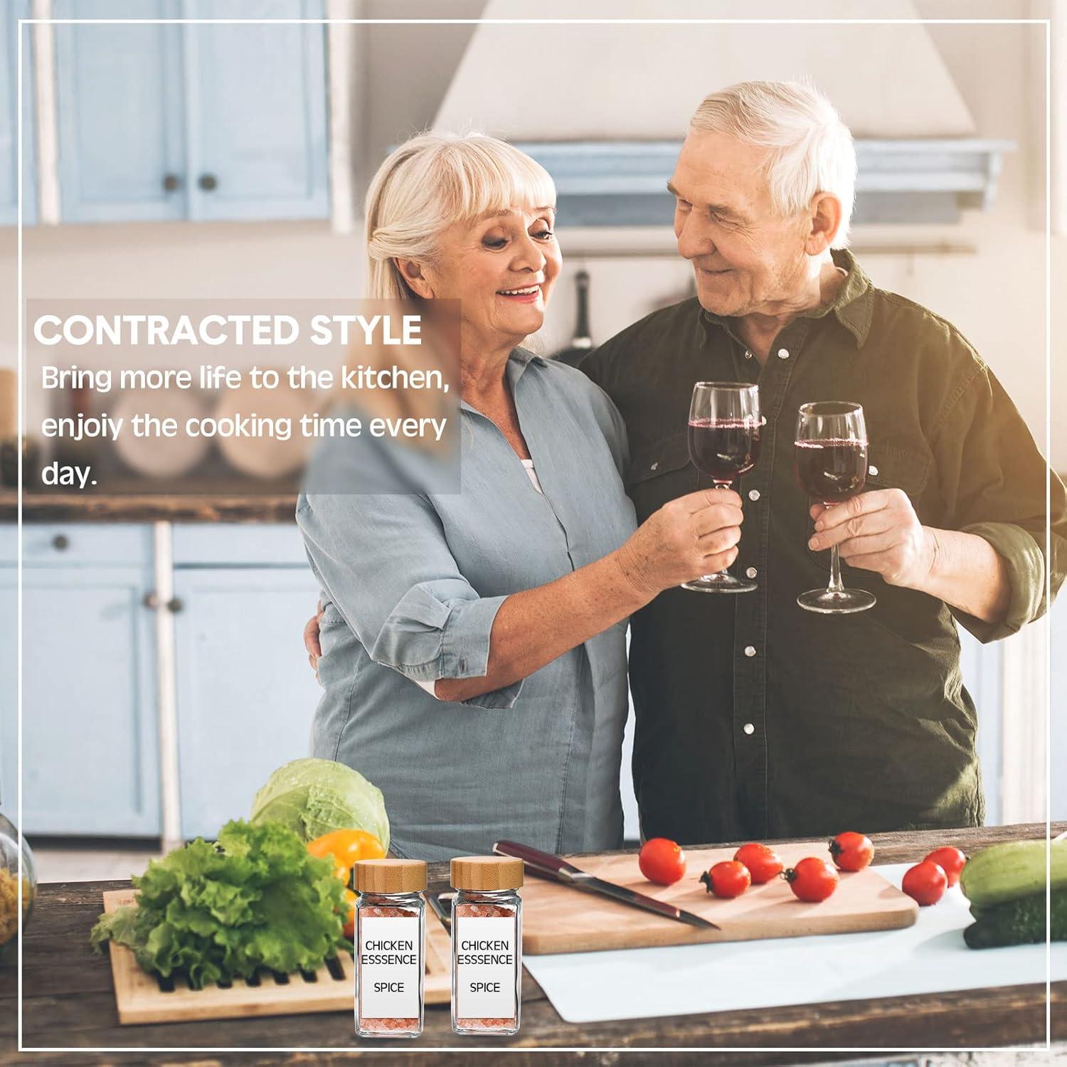 28 Tapas de Tarro de Bambú Herméticas Mimorou para Especias