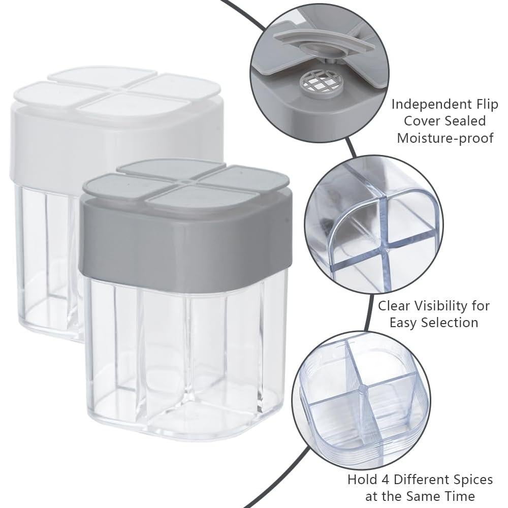 Tarros de Especias 4 en 1 DSIOHFEI, Portátil para Camping