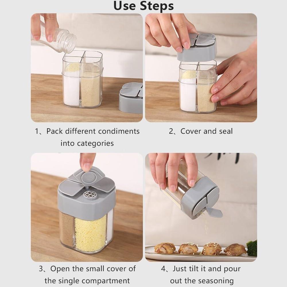 Tarros de Especias 4 en 1 DSIOHFEI, Portátil para Camping