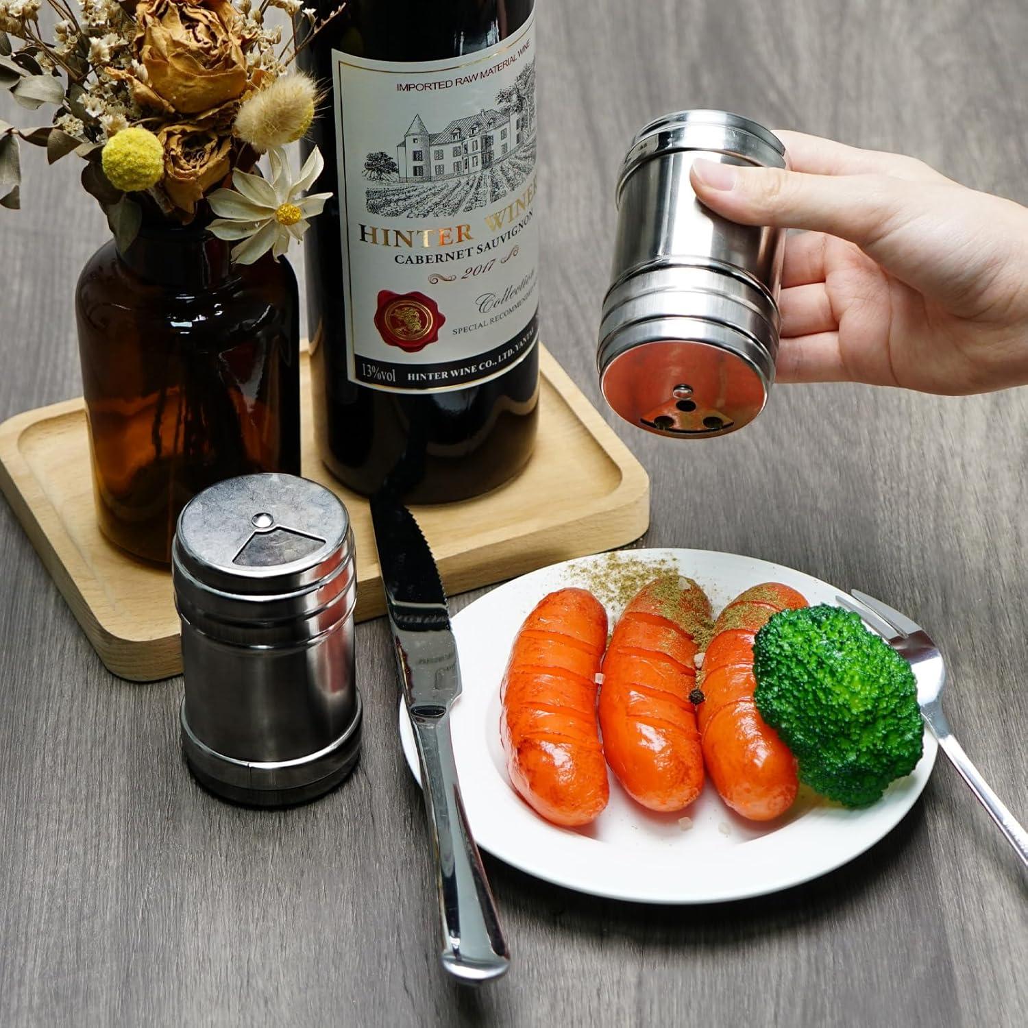 Tarros de Sazonadores SHIDOW 4 Pcs Acero Inoxidable Plata