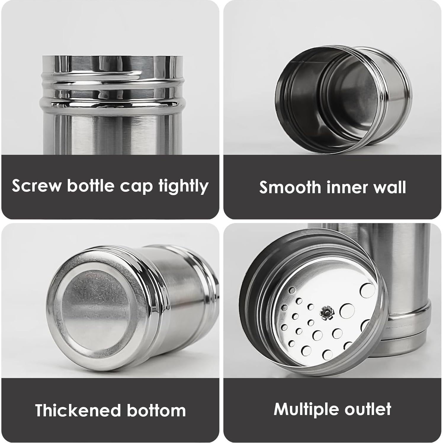 Tarros de Sazonadores SHIDOW 4 Pcs Acero Inoxidable Plata