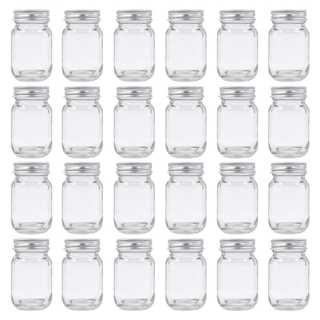 Tarros de Vidrio U Pack 59ml con Tapa Plateada - Paquete de 24