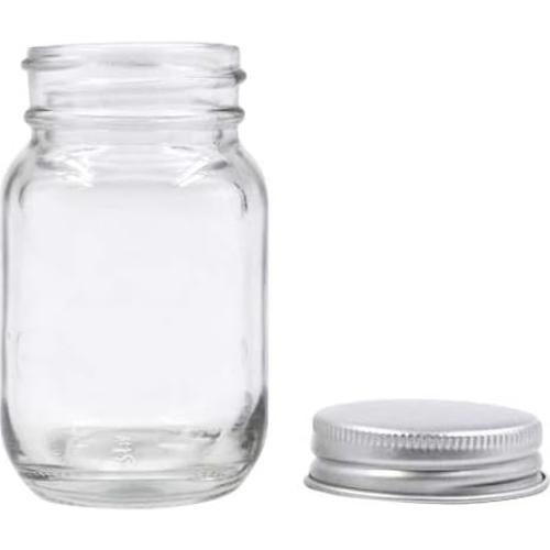 Tarros de Vidrio U Pack 59ml con Tapa Plateada - Paquete de 24