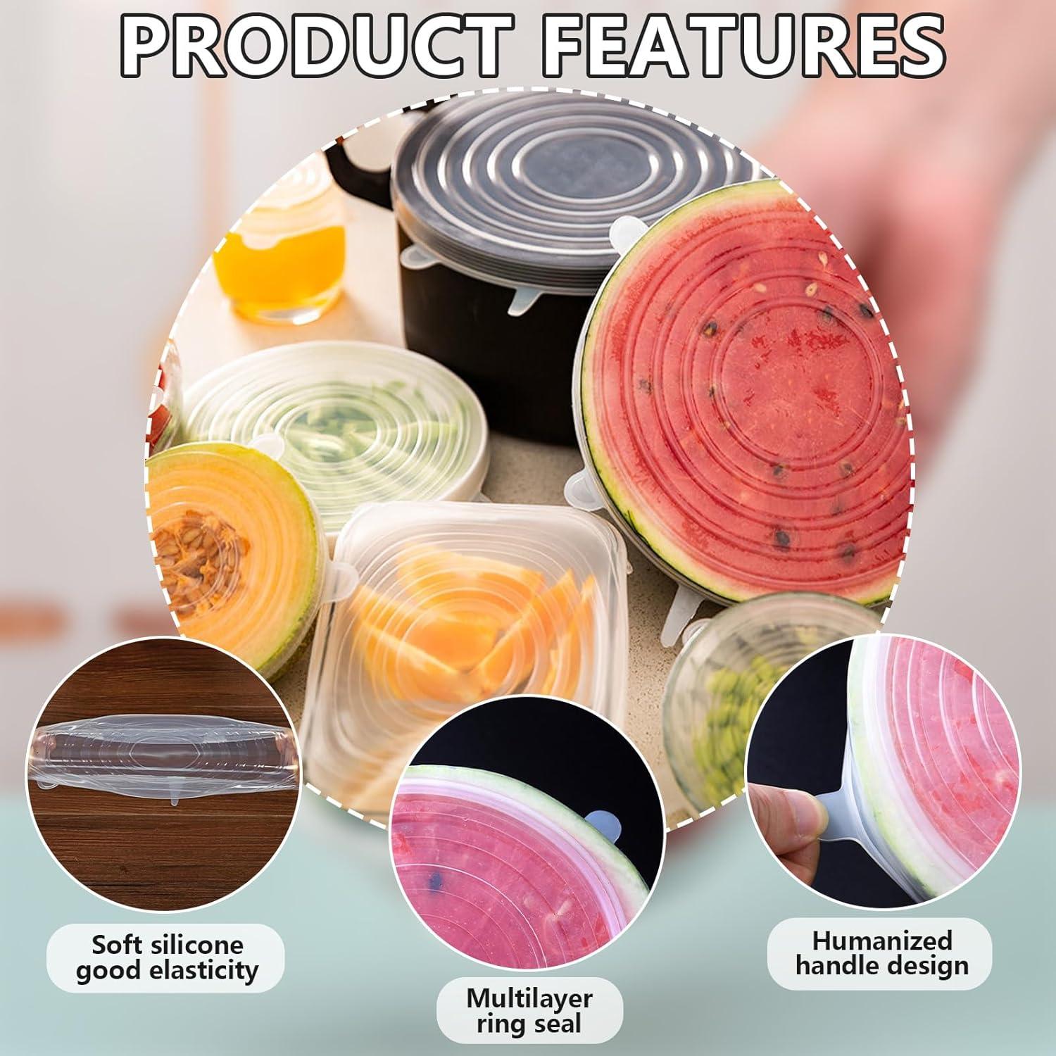 12 Cubiertas de Silicona Rectangulares Roucerlin - Reutilizables