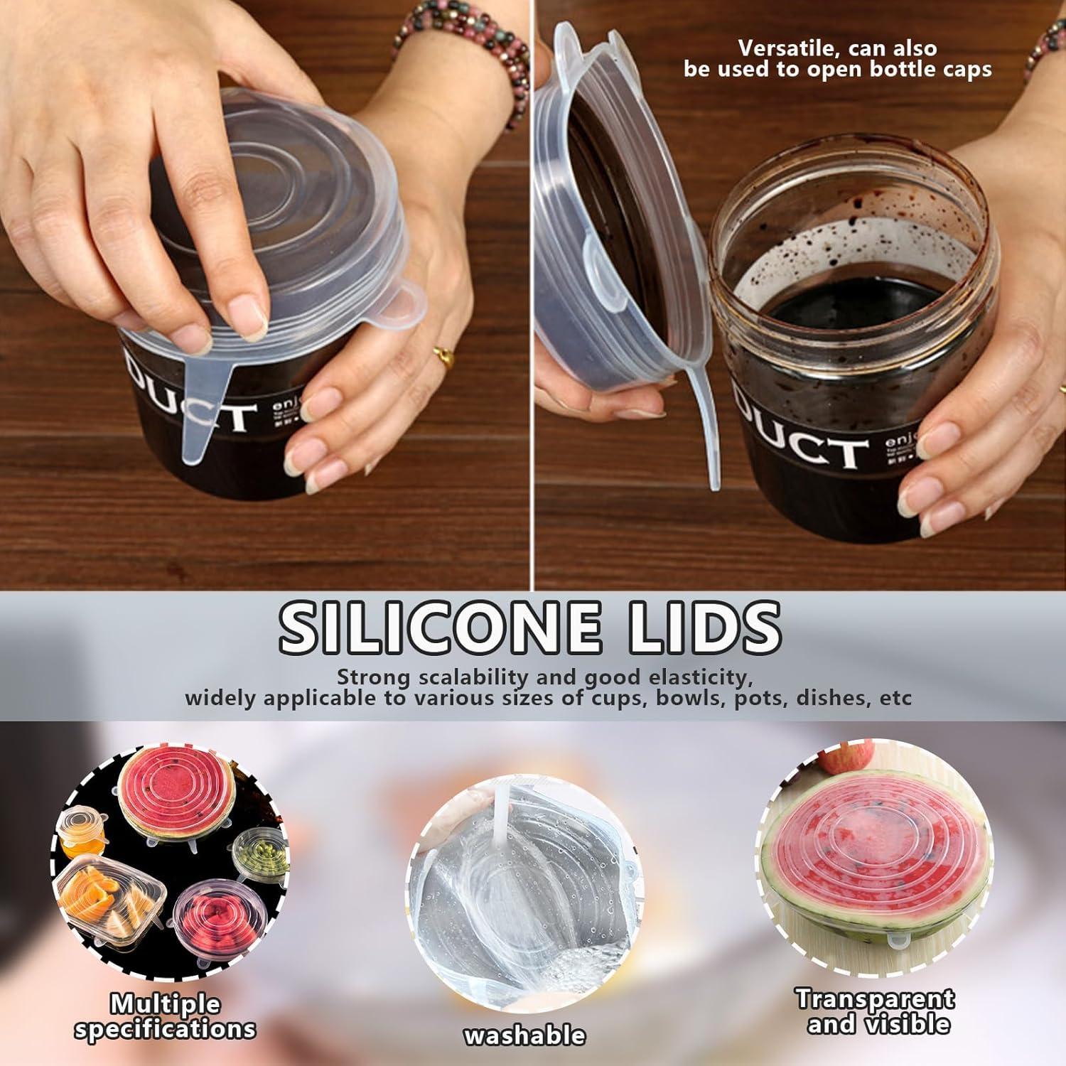 12 Cubiertas de Silicona Rectangulares Roucerlin - Reutilizables