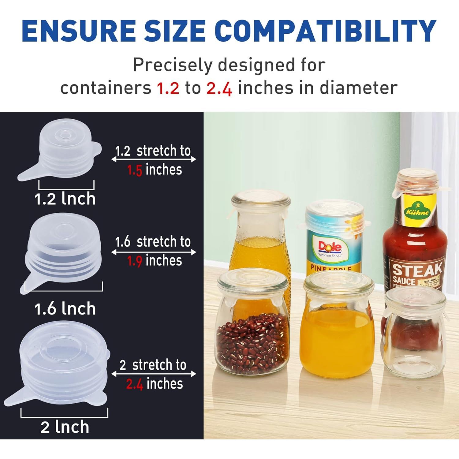 Tapa de Silicona Estirable Walgett - 6 Piezas, 3 Tamaños