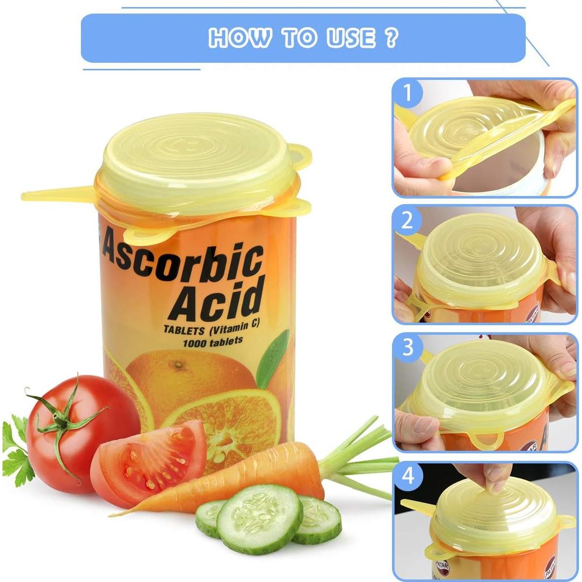 Tapas de Silicona Reutilizables Longzon - Paquete de 12, 6.6 a 10.2 cm