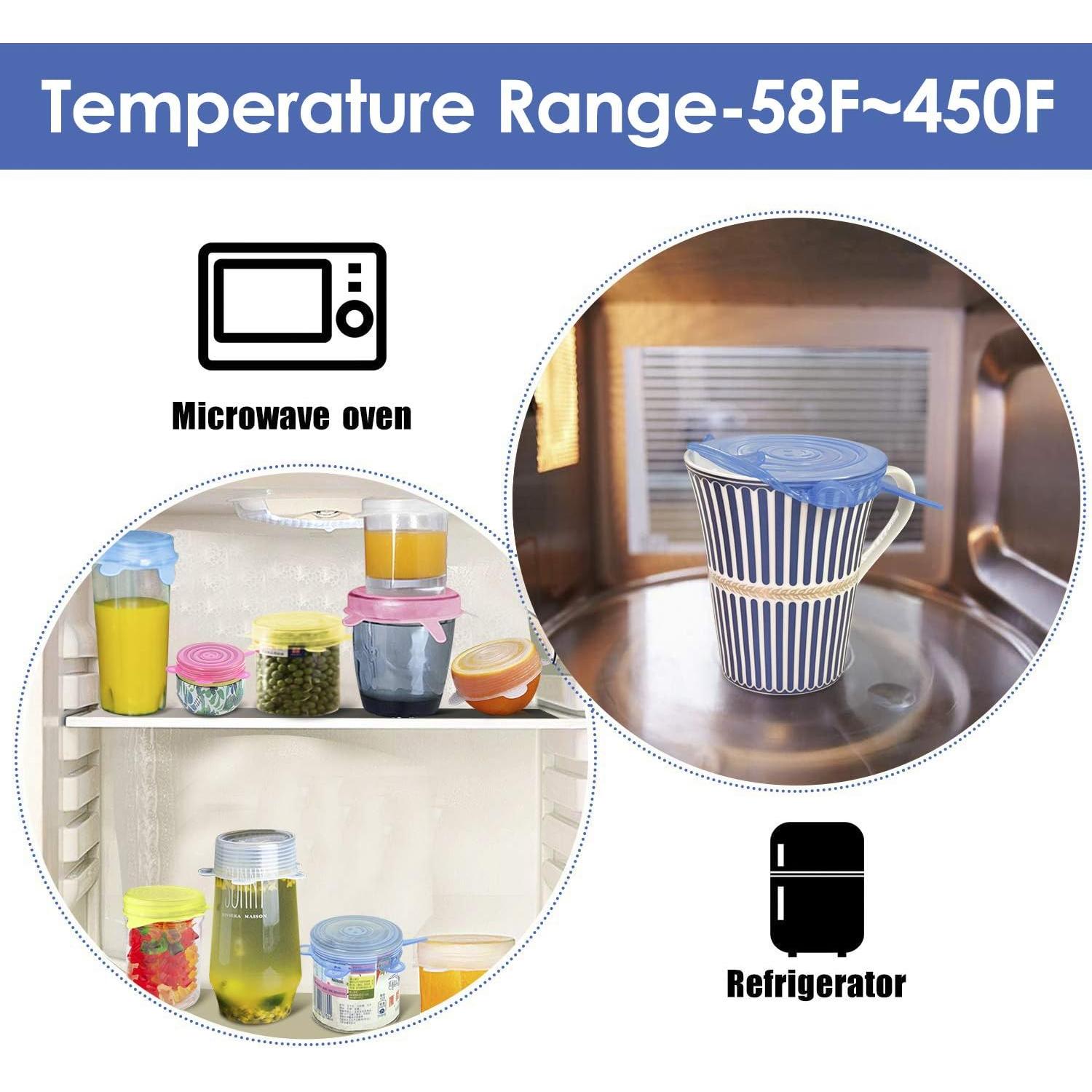 Tapas de Silicona Reutilizables Longzon - Paquete de 12, 6.6 a 10.2 cm