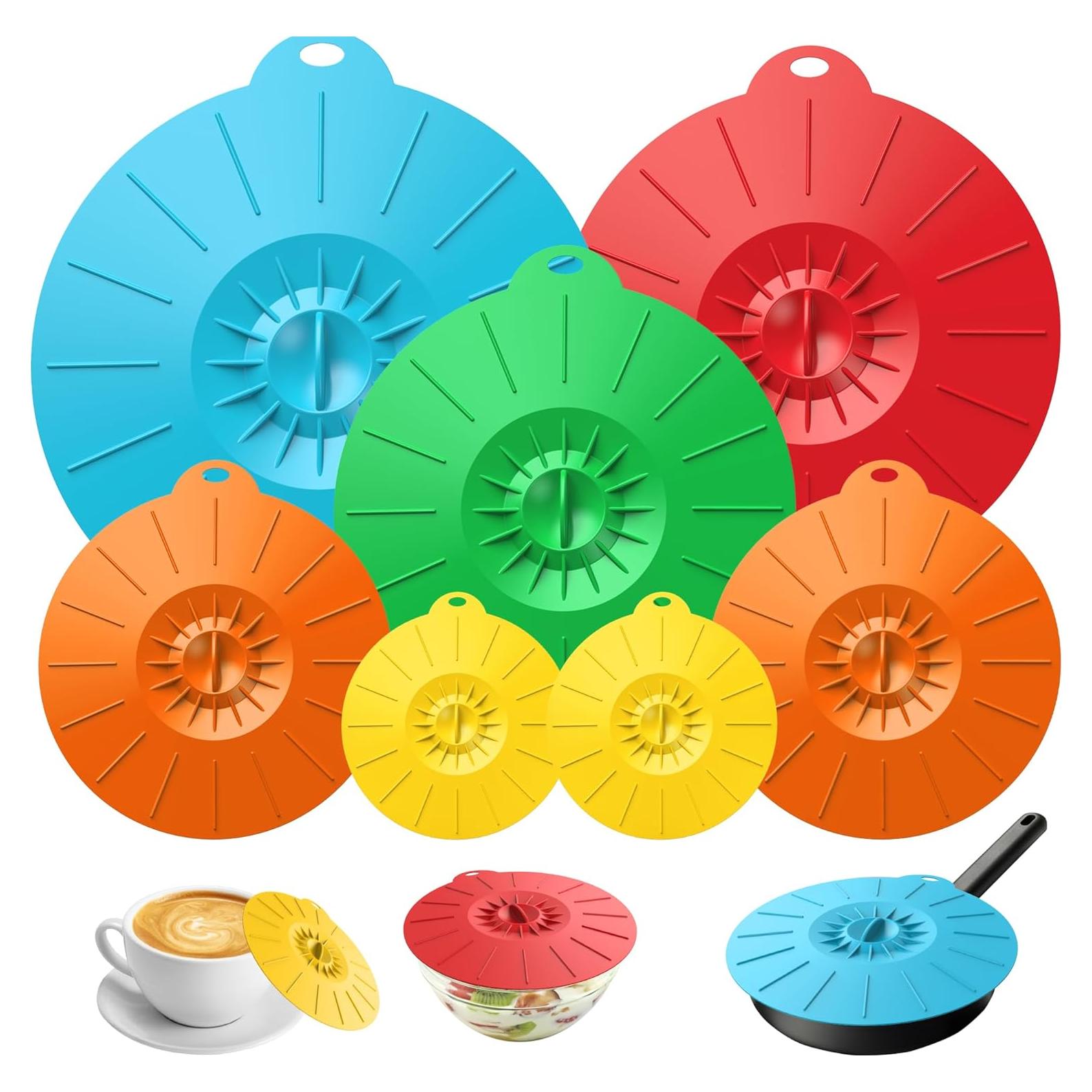 Set de 7 Tapas de Silicona Daxiongmao para Microondas 5 Tamaños