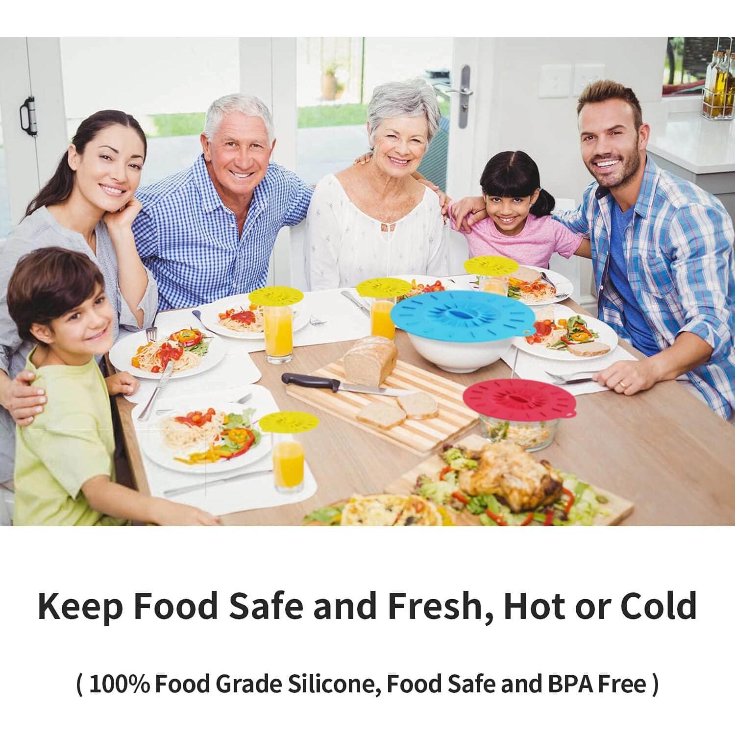 Set de 7 Tapas de Silicona Daxiongmao para Microondas 5 Tamaños