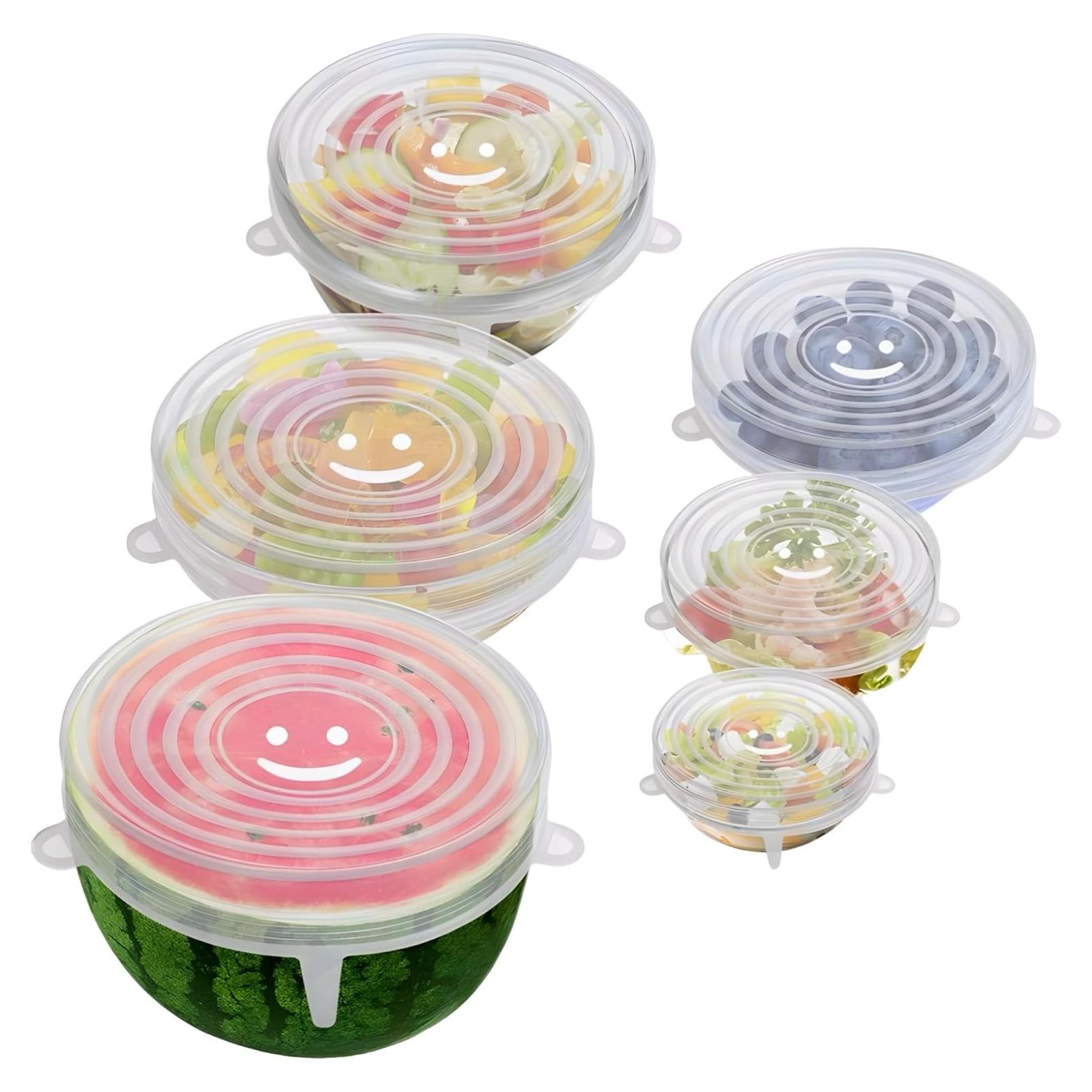 Tapas de Silicona Reutilizables BLUE HOPE - 6 Piezas Transparentes