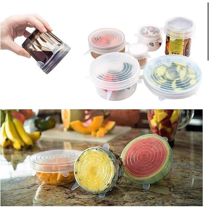 Tapas de Silicona Reutilizables BLUE HOPE - 6 Piezas Transparentes