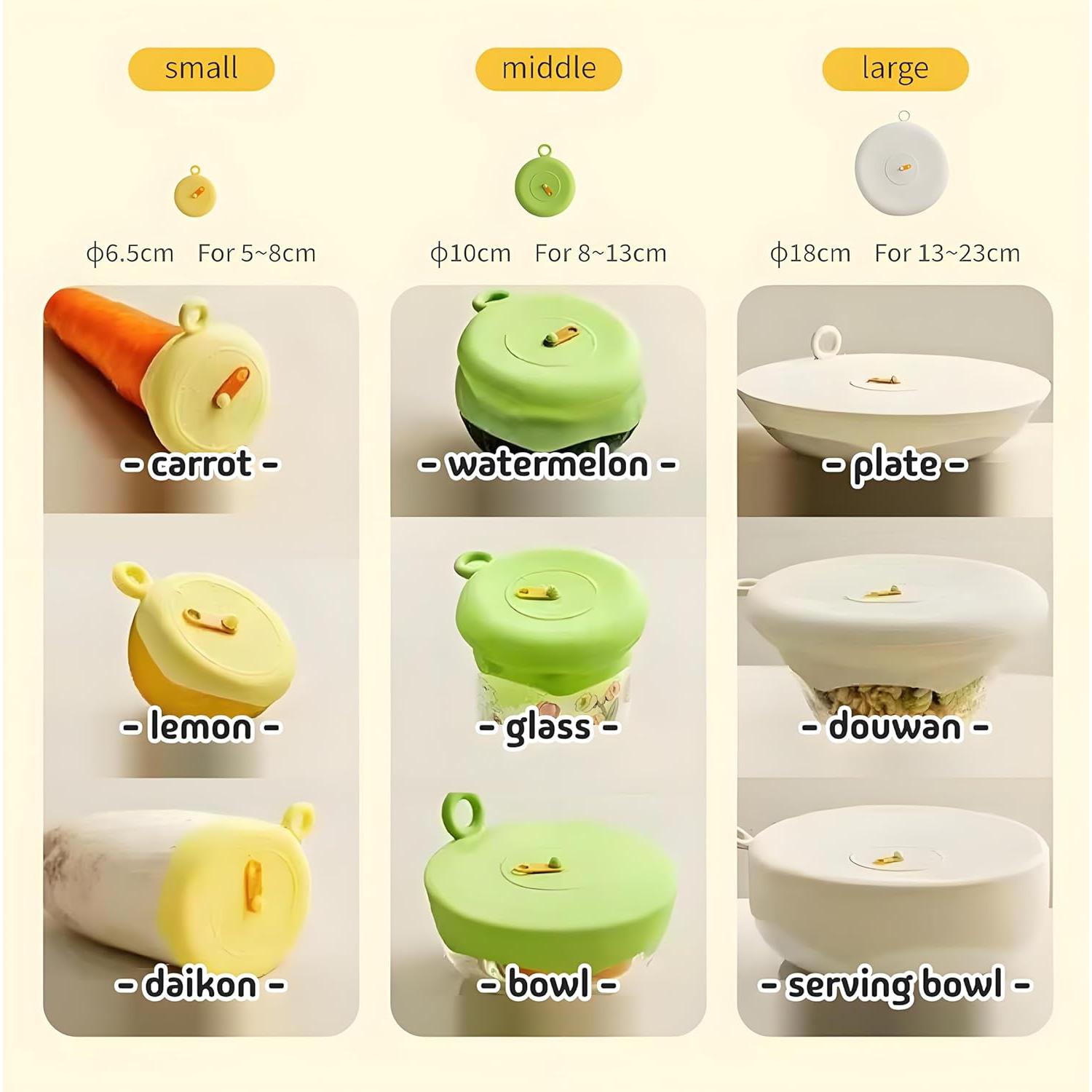 Juego de 6 Tapas de Silicona Reutilizables Wotrip - Multicolor