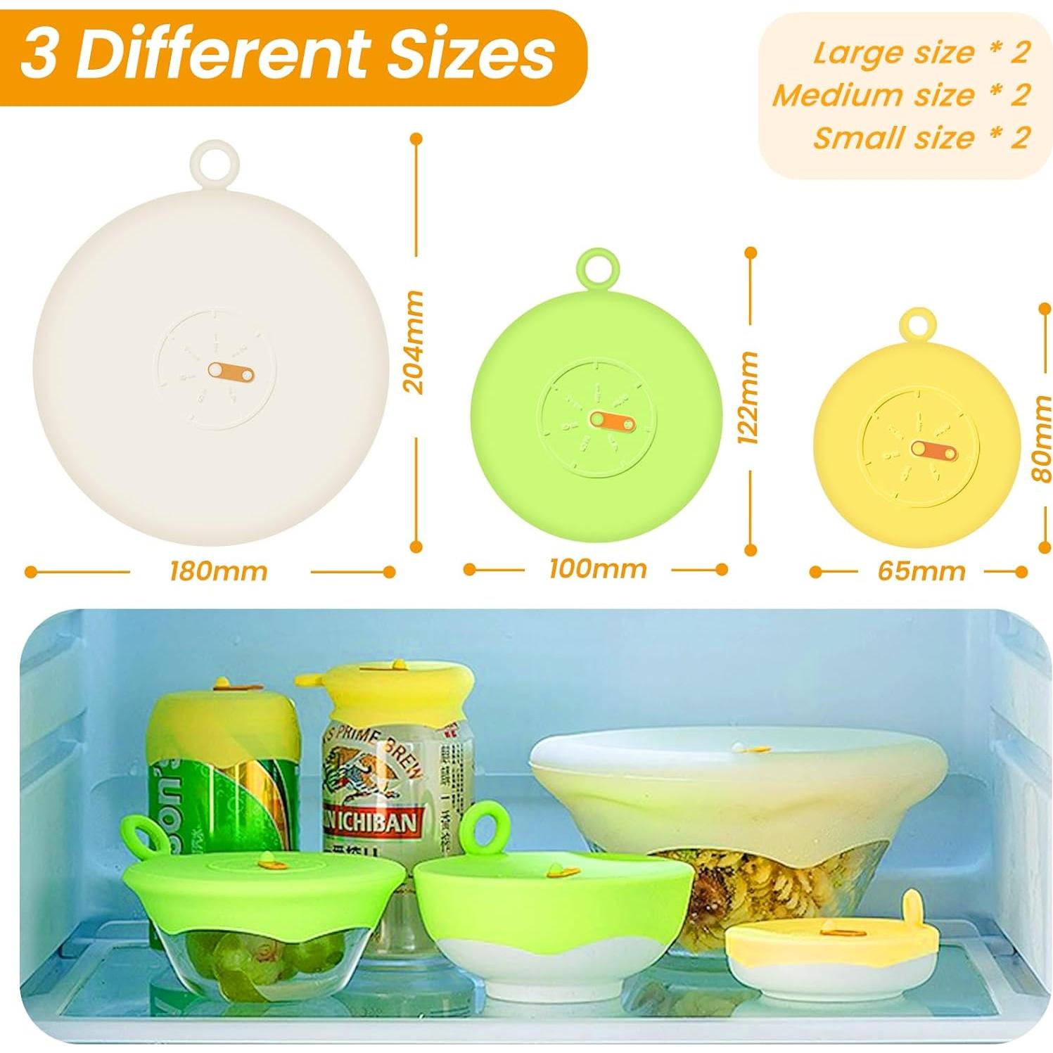 Juego de 6 Tapas de Silicona Howbush para Alimentos