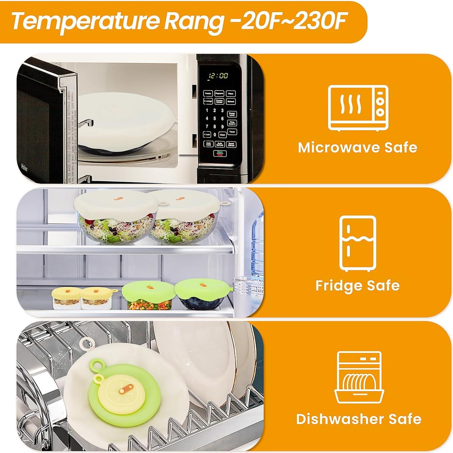 Juego de 6 Tapas de Silicona Howbush para Alimentos