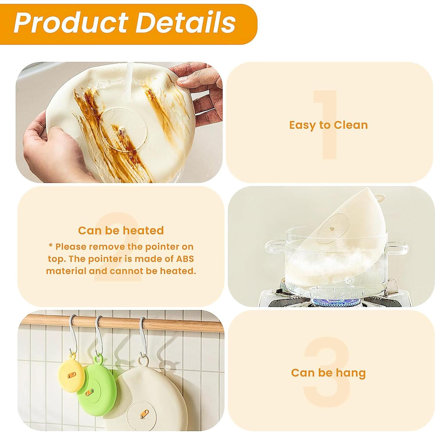 Juego de 6 Tapas de Silicona Howbush para Alimentos