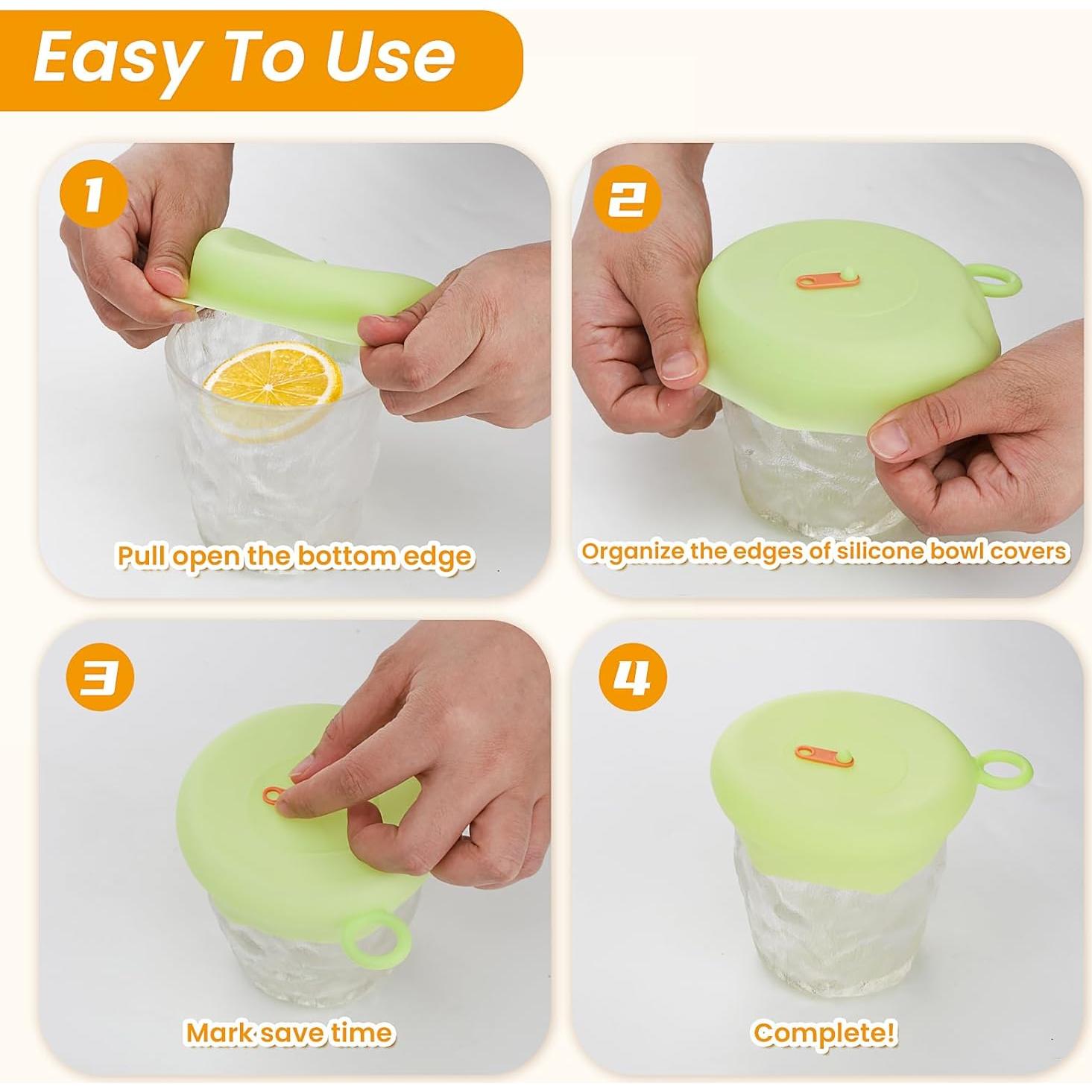 Juego de 6 Tapas de Silicona Howbush para Alimentos