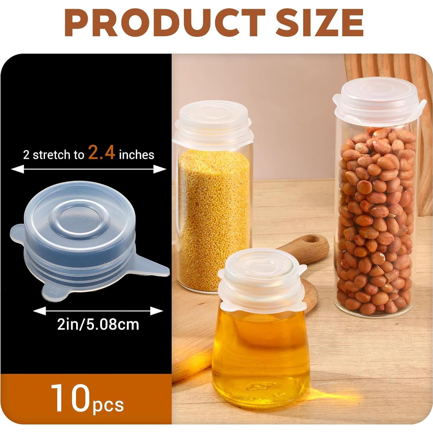 10 Tapas de Silicona Neyauo Estirables 5 cm Reutilizables