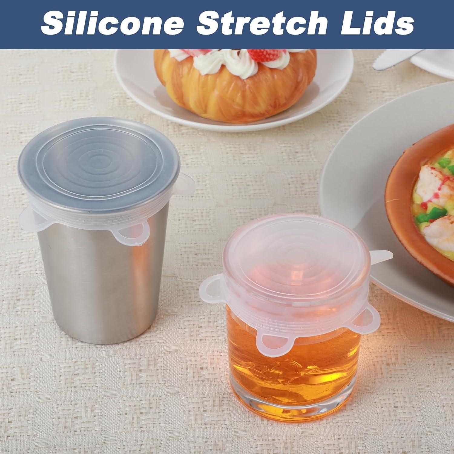 2 Tapas de Silicona Estirables Xinjoduz 9.5 cm Reutilizables