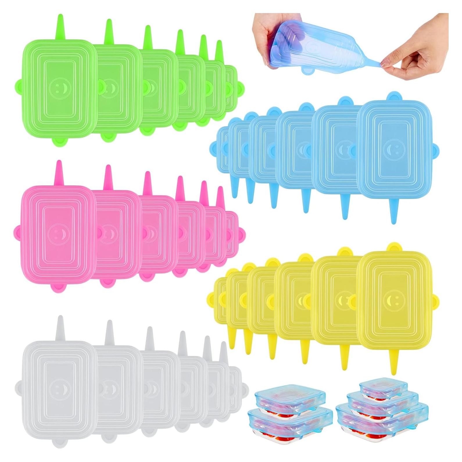 30 Tapas de Silicona Estirables Didaey para Alimentos