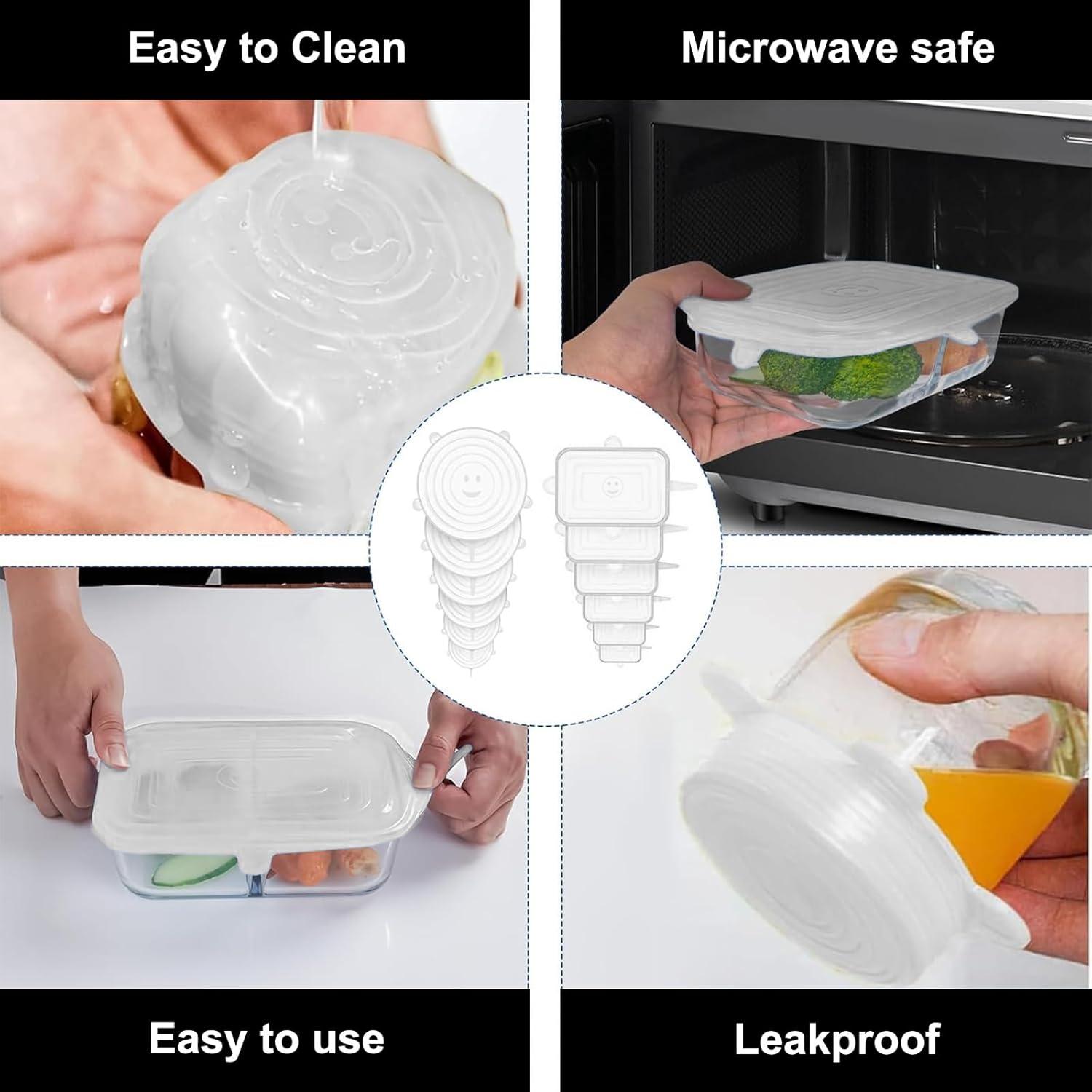 Tapas de Silicona Estirables Wome - 12 Piezas Reutilizables