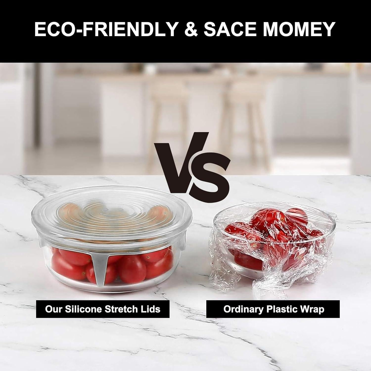 Tapas de Silicona Estirables Wome - 12 Piezas Reutilizables